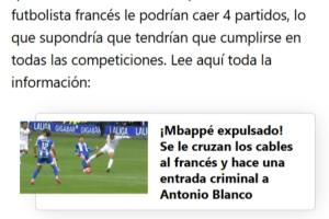 或?qū)⑷毕瘒?guó)王杯決賽！每體：姆巴佩染紅可能被禁賽4場(chǎng) 無緣戰(zhàn)巴薩