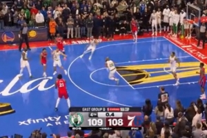 慢了！恩比德接到格萊姆斯傳球時只剩0.4秒 再出手已經(jīng)超時了