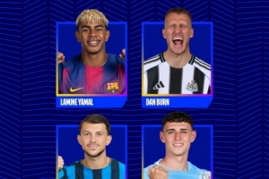 歐冠今日最佳進(jìn)球候選：亞馬爾、丹-伯恩、薩馬爾季奇、福登在列